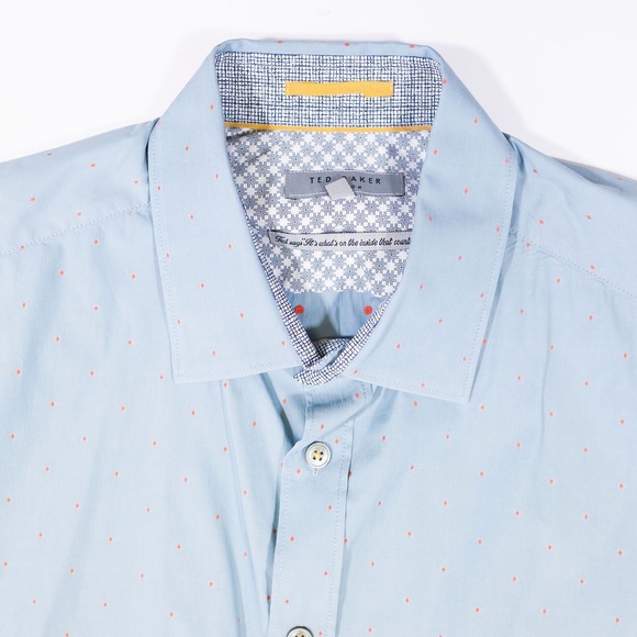 Ted Baker Leeo Chambray Slim Fit Sport Shirt Top - Picture 2 of 8